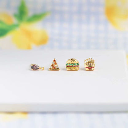 MSJ01C  Zircon Earring stack stud 18k Gold PVD plated ( 1 pc ) Anti tarnish