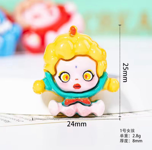 BBB 314 (a) Skull Panda Resin charm ( 1 pc ) with Hook