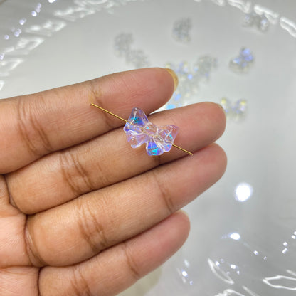 GB61A Holographic clear bow glass bead (1PC)