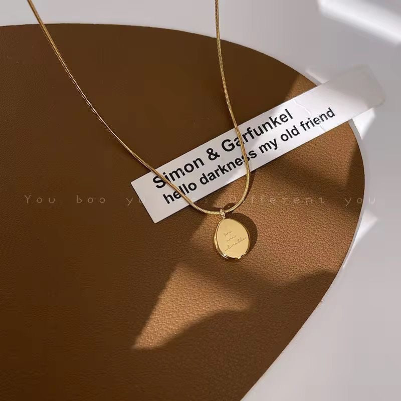 SJ 579 letter pendant Necklace - 18k Gold PVD plated stainless steel - Anti tarnish