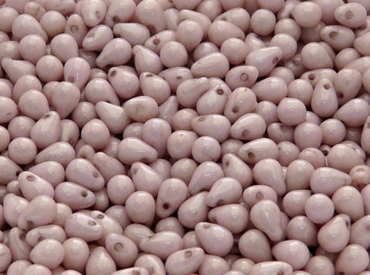 BBB 107 (C) Czech pressed Glass Teardrop Beads Opaque Light Rose Ceramic Look -(1PC)