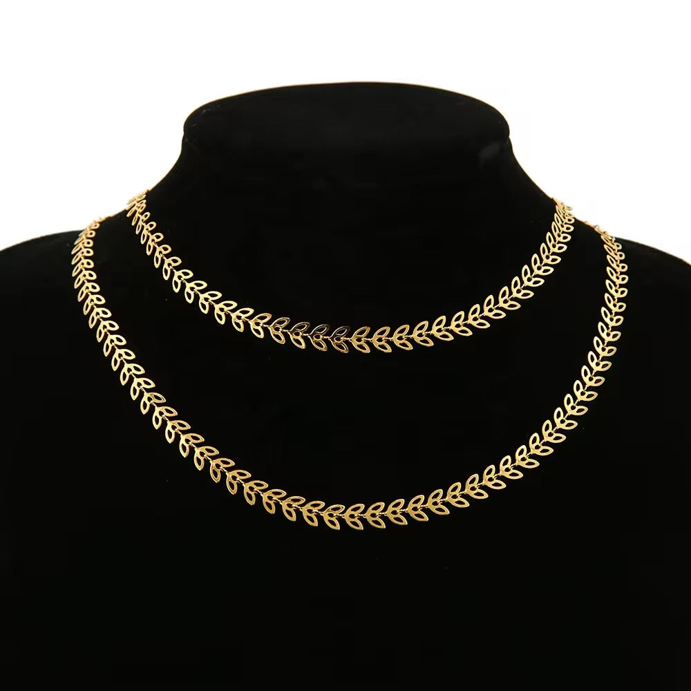 CN 372 Leaf Chain ( 1 Feet ) 18k Gold PVD