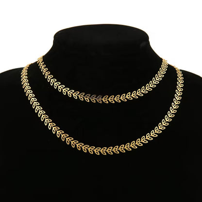CN 372 Leaf Chain ( 1 Feet ) 18k Gold PVD