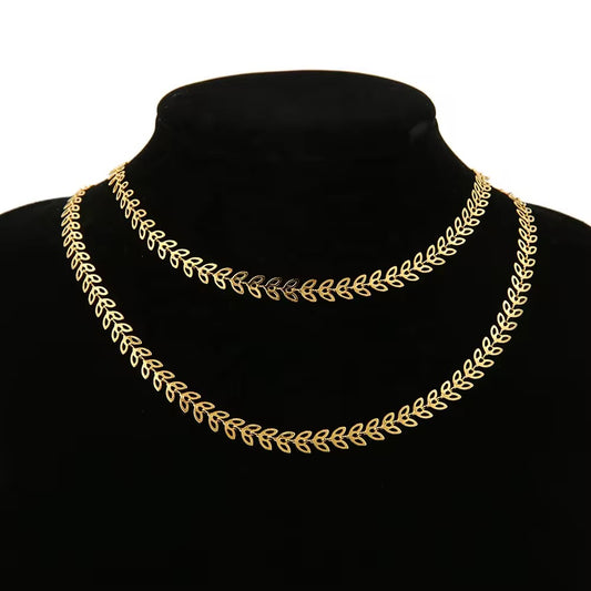 CN 372 Leaf Chain 18k Gold PVD plated 316 Stainless steel ( 1 feet ) Anti tarnish