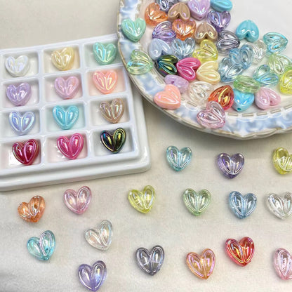 BBB 389 Heart Luminous Bead ( 1 pc ) UV Plated Acrylic ( 15mm )