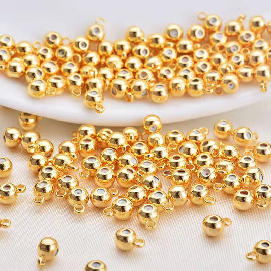 SS 2961 18k Gold Plated Positioning Spacer bead with silicone stopper and loop ( 1 pc ) Anti tarnish ( 3 mm )