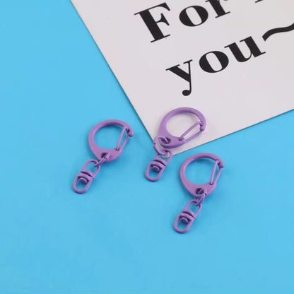 BBB 269 (e) Purple Candy baked paint D Shape Buckle Ring Keychain Clasp ( 1 pc ) Spring Clasp Key Ring ( 38 mm ) High Quality Alloy