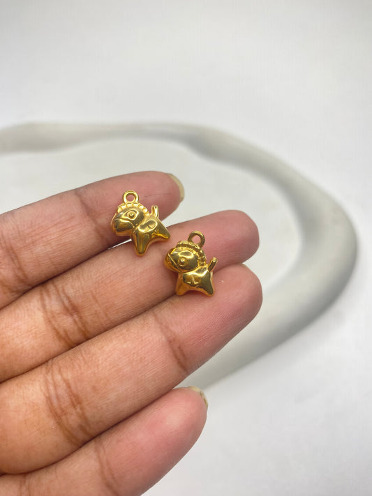 SS 2842 Tiny Horse charm 18K Gold plated stainless steel ( 1 piece ) Anti tarnish