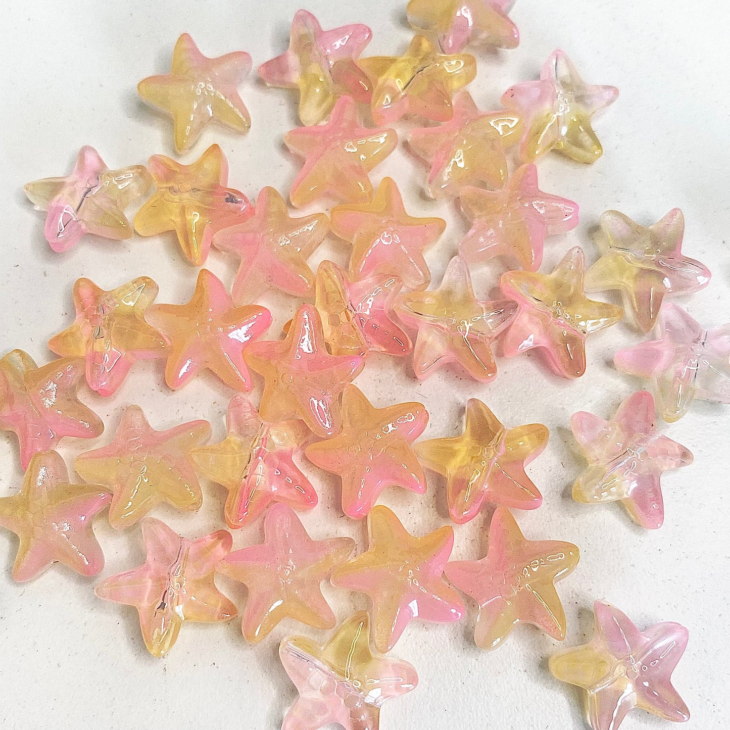 BBB 259 (h) Yellowish Pink Dual Tone Starfish glass bead ( 1 pc ) Lampwork Bead ( 15 mm )