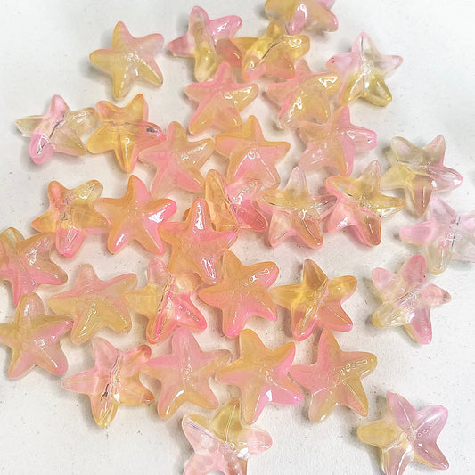 BBB 259 (h) Yellowish Pink Dual Tone Starfish glass bead ( 1 pc ) Lampwork Bead ( 15 mm )