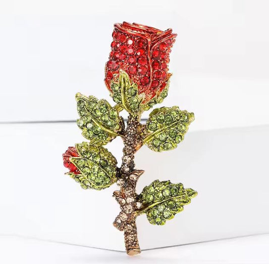 BR 97 Retro rose rhinestone Zircon Brooch ( 1 PC ) Anti Resistant