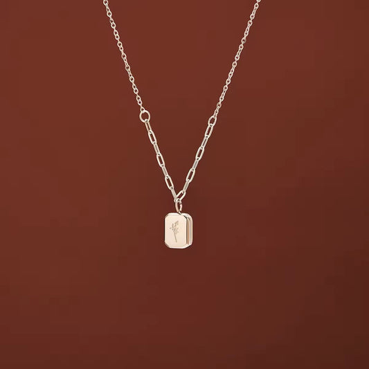 SJ 728 French Style Rose Pendant Necklace - 18k Gold PVD plated stainless steel - Anti tarnish