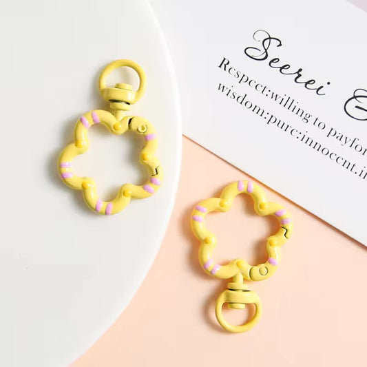 BBB 350 (j) Yellow Floral key clasp - Keyring Clasp( 1 pc )