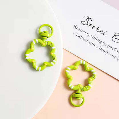 BBB 350 (a) Green Floral key clasp - Keyring Clasp( 1 pc )