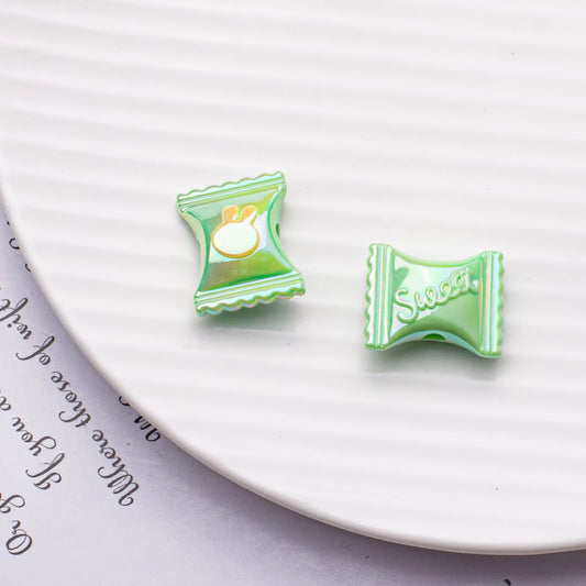 BBB 239 (b) Light Green Rabbit candy Luminous Shiny Bead ( 1 pc ) UV Plated Acrylic ( 22:17 mm )