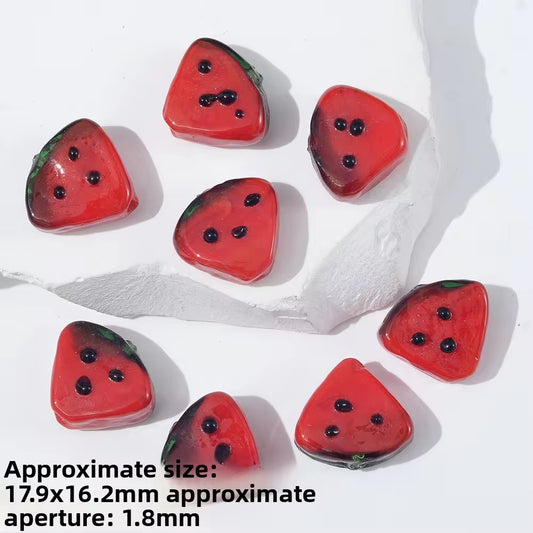 BBB 299 (b) Sliced Watermelon Fruit glass bead ( 1 pc ) Lampwork Bead