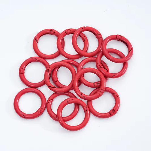 BBB 231 (o) Red O Ring Keychain Clasp ( 1 pc ) Spring Clasp Key Ring ( 25 mm ) High Quality Alloy