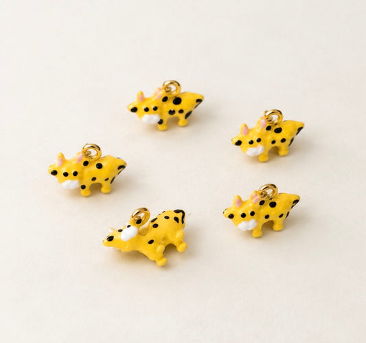 PC07B Spotted Yellow Leopard Premium 3D Bead Charm - 14k Gold plated ( 1 pc ) Premium Collectible | Anti tarnish