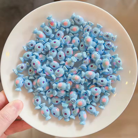 BBB 249 (d) Blue Candy Double colour Luminous Shiny Bead ( 1 pc ) UV Plated Acrylic ( 20 mm )