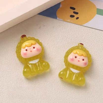 BBB 069 (e) Green Fruit baby cartoon Kawai themed resin charm ( 1 pc ) with / without Hook