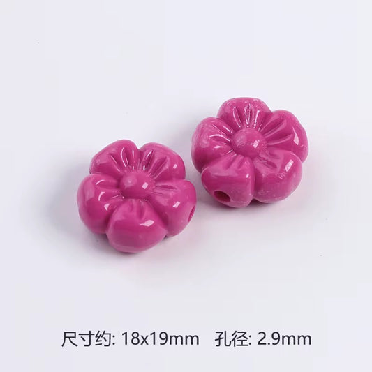 BBB 264 (h) Bright Pink Cherry Shiny Big Bead ( 1 pc ) Solid Acrylic ( 18:19 mm )