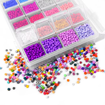 3mm Miyuki Glass Seed Beads 28 Colours Kit ( 1 Box - 9000 pieces ) Premium Quality - Individual Grid packaging