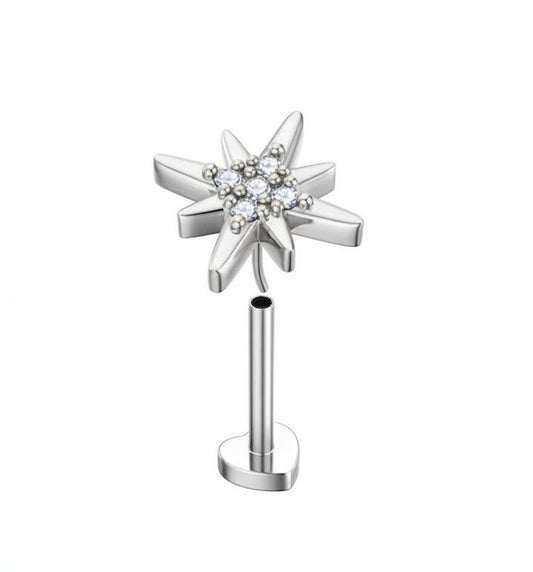 MSJ04V Zircon Cartilage 2nd piercing stud ( 1 pc )- Steel PVD