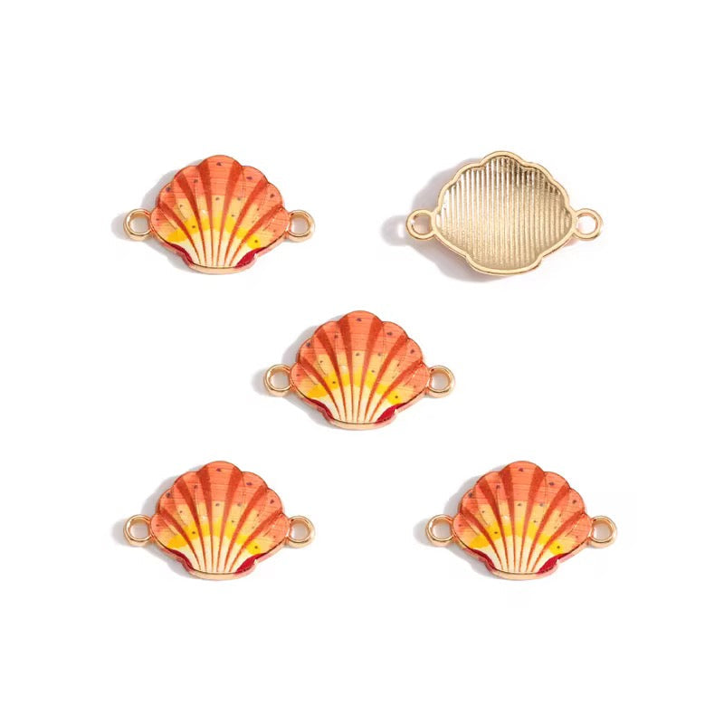 EC07J Shell Ocean enamel Connector charm ( 1 pc ) High quality shine ( 16:24 mm )