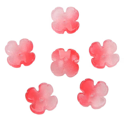 GB51 four petal flower glass bead ( 1 pc ) Lampwork Bead