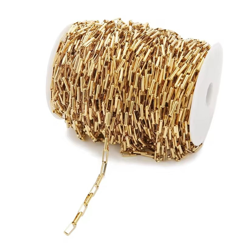 CN 371 Big Box link Chain 18k Gold PVD plated 316 Stainless steel ( 1 feet ) Anti tarnish