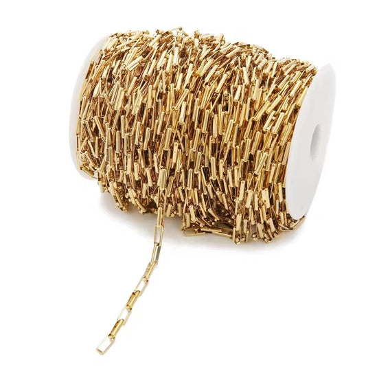 CN 371 Big Box link Chain 18k Gold PVD plated 316 Stainless steel ( 1 feet ) Anti tarnish