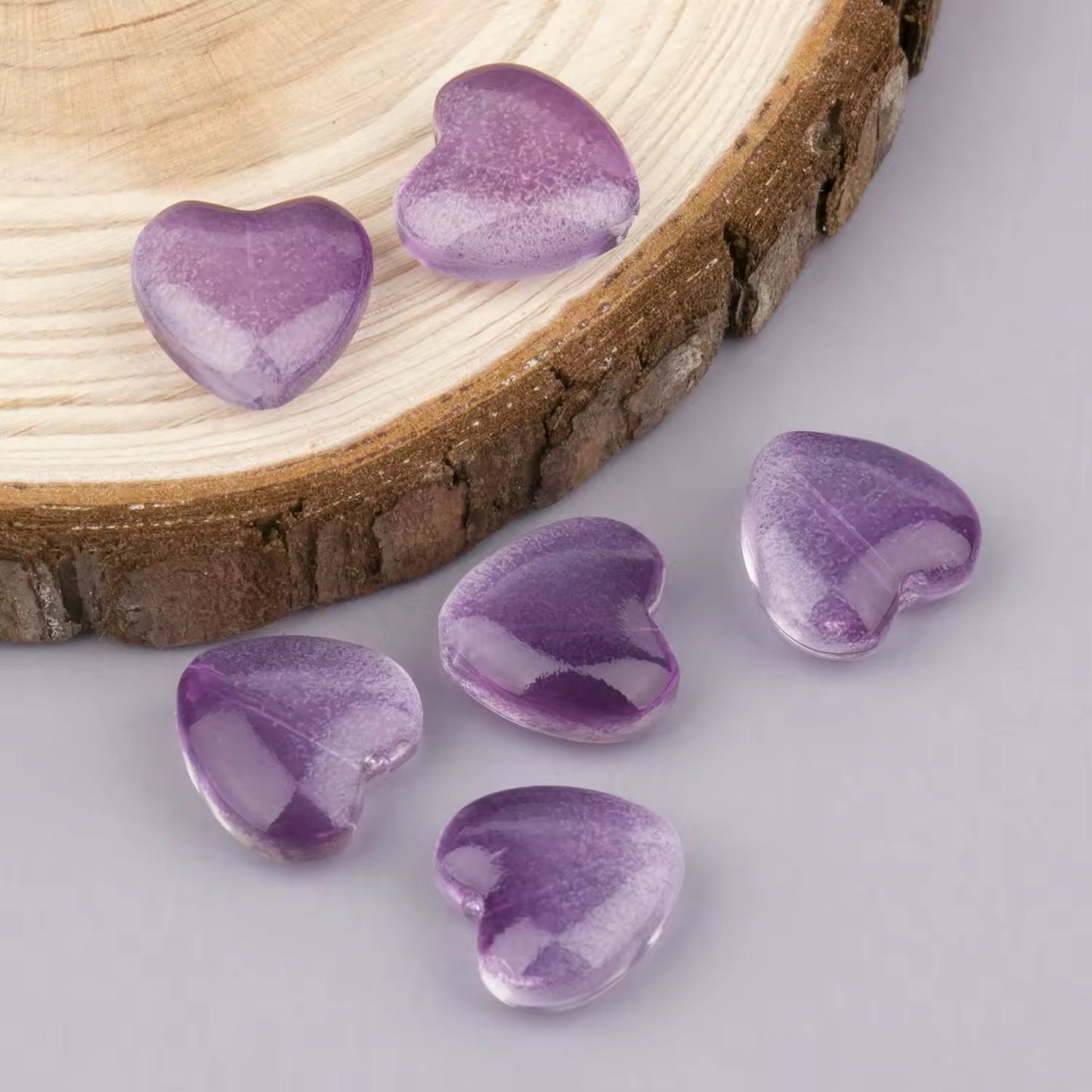 BBB 225 (L) Purple Heart Crystal glass bead ( 1 pc ) ( 8 mm )