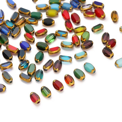 GB01A Gold Edge Faceted Crystal glass bead ( 1 pc ) Lampwork Bead
