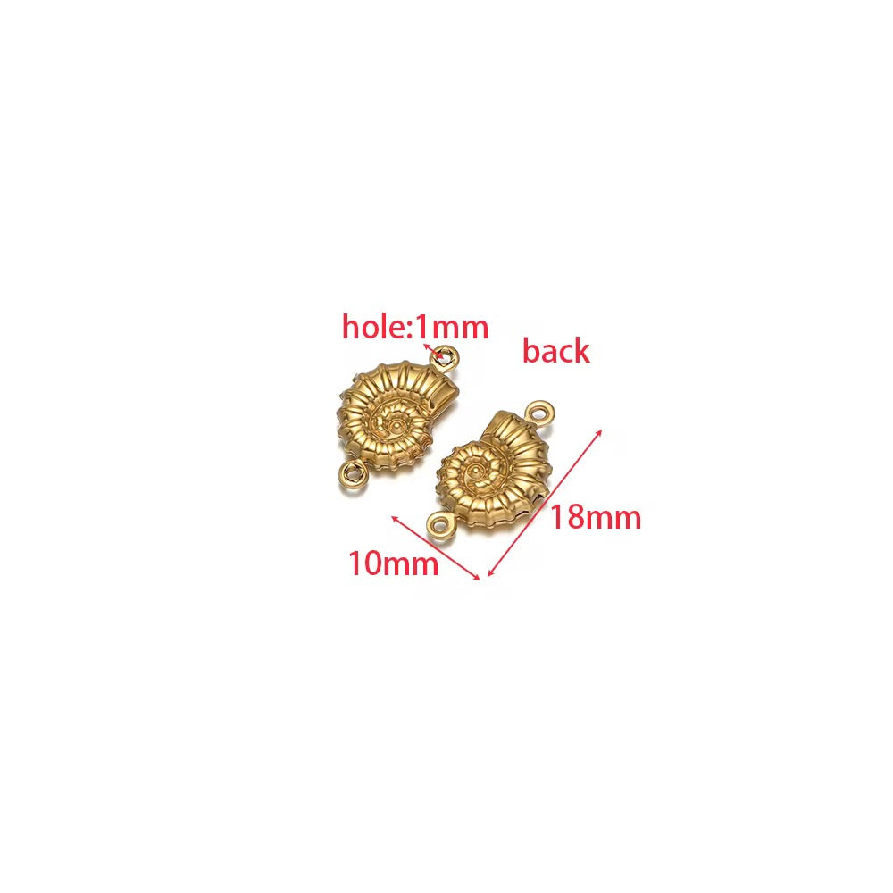 SC16O Shell Conch Connector charm 18k Gold PVD 316 stainless steel ( 1 pc ) Anti tarnish