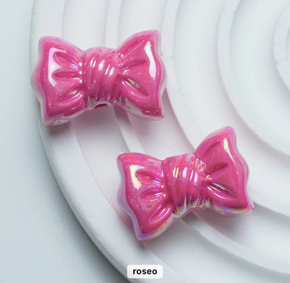 AB39 Candy bow shiny irrediscent Acrylic bead (1PC)