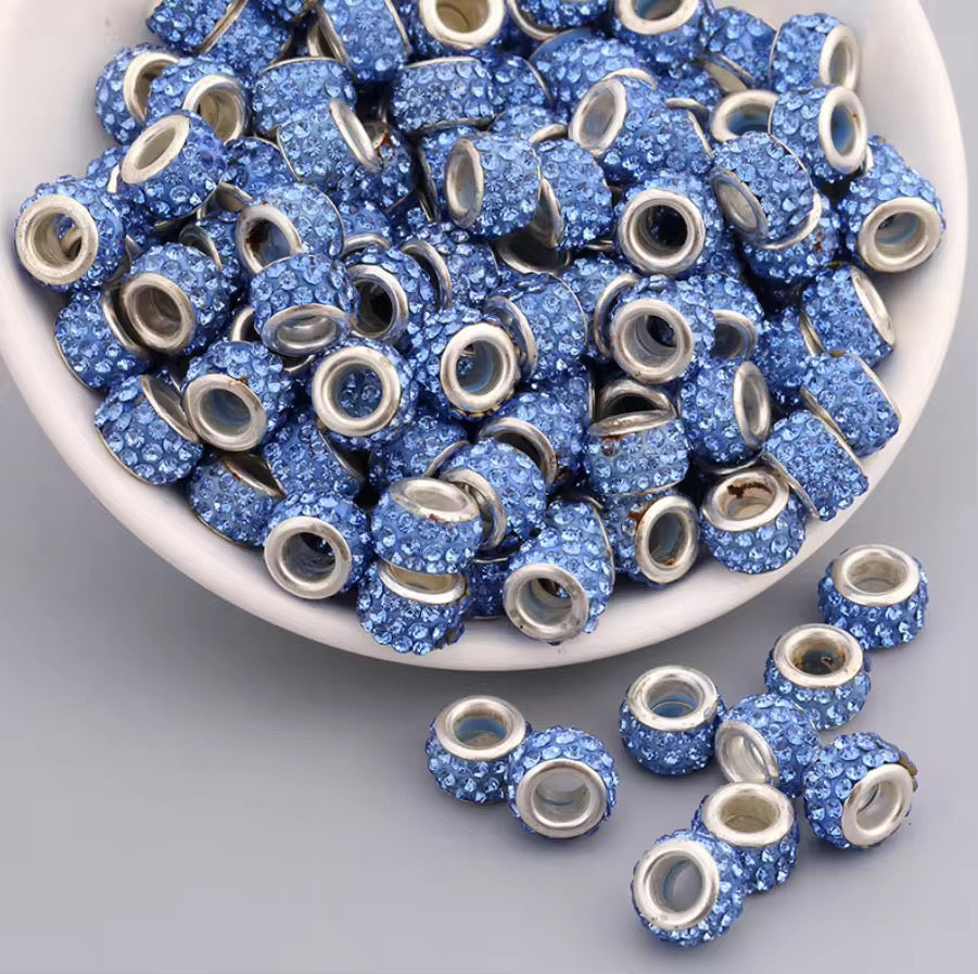 BBB 250 (e) Blue Rhinestone Crystal Bead ( 1 pc ) Multi Crystal Epoxy ball ( 12 mm )