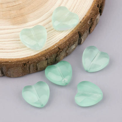 BBB 225 (f) Light Green Heart Crystal glass bead ( 1 pc ) ( 8 mm )