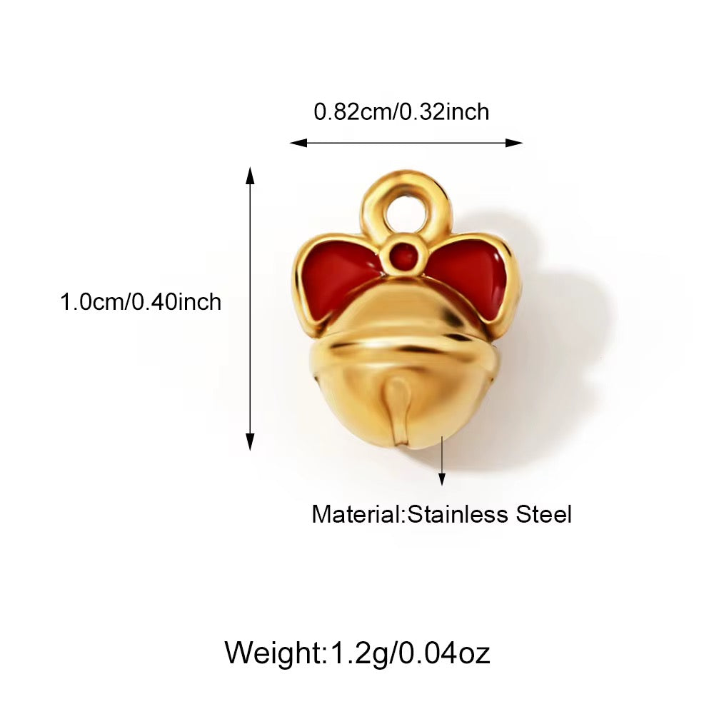 SS 1144 Tinkle bell Christmas Charm 18K Gold PVD plated stainless steel ( 1 piece ) Anti tarnish ( 10:8 mm )