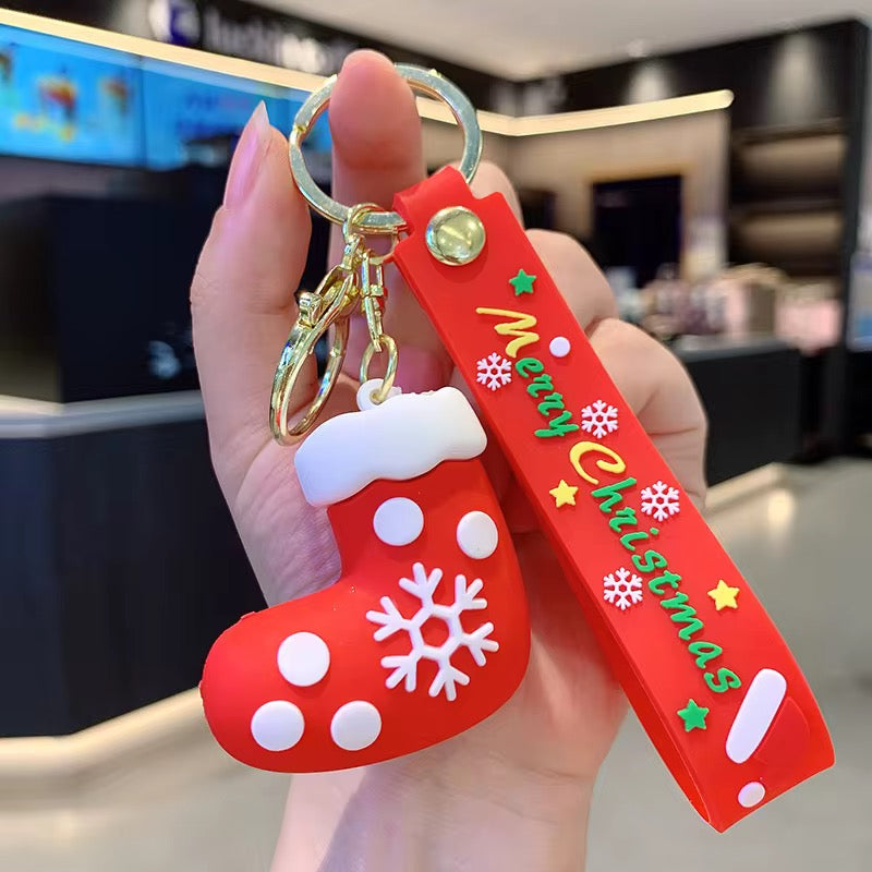 Boots Merry Christmas Cute 3D Kawaai Keychain ( 1 pc ) PVC Premium Finish