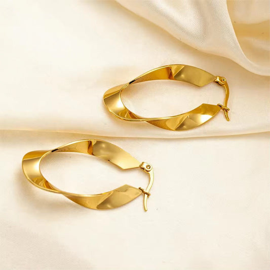 SJ 667 Wavy Earring - 18k Gold PVD plated stainless steel - Anti tarnish