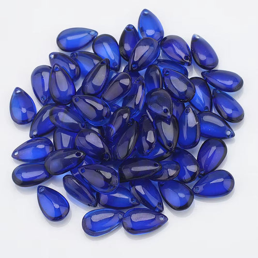 BBB 210 (b) Dark Blue Teardrop Smooth Crystal glass bead ( 1 pc ) ( 8:13 mm )