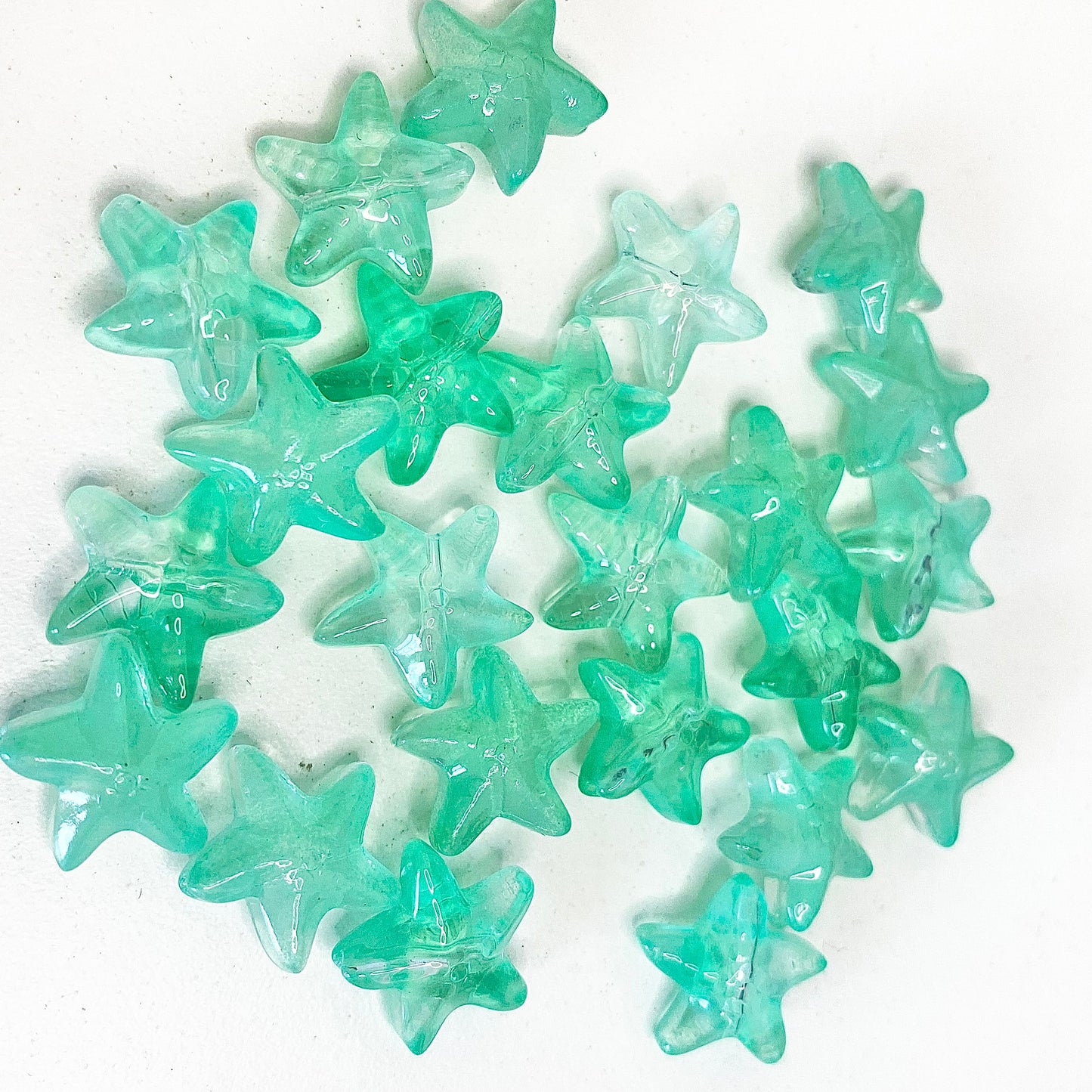 BBB 259 (a) Light Green Starfish glass bead ( 1 pc ) Lampwork Bead ( 15 mm )