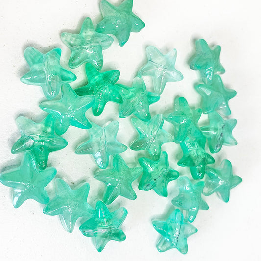 BBB 259 (a) Light Green Starfish glass bead ( 1 pc ) Lampwork Bead ( 15 mm )