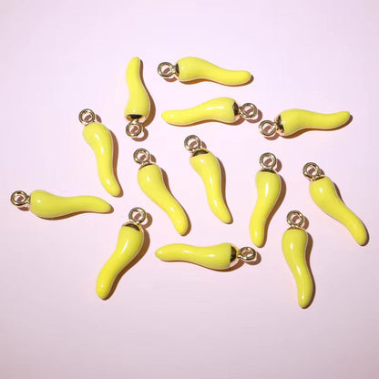 EC07L Chilli pepper enamel charm ( 1 pc ) Tarnish Resistant ( 19:5.5 mm )