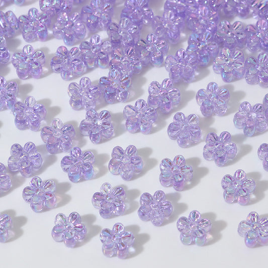 BBB 238 (k) Purple daisy flower candy Luminous Shiny Bead ( 1 pc ) UV Plated Acrylic ( 7 mm )
