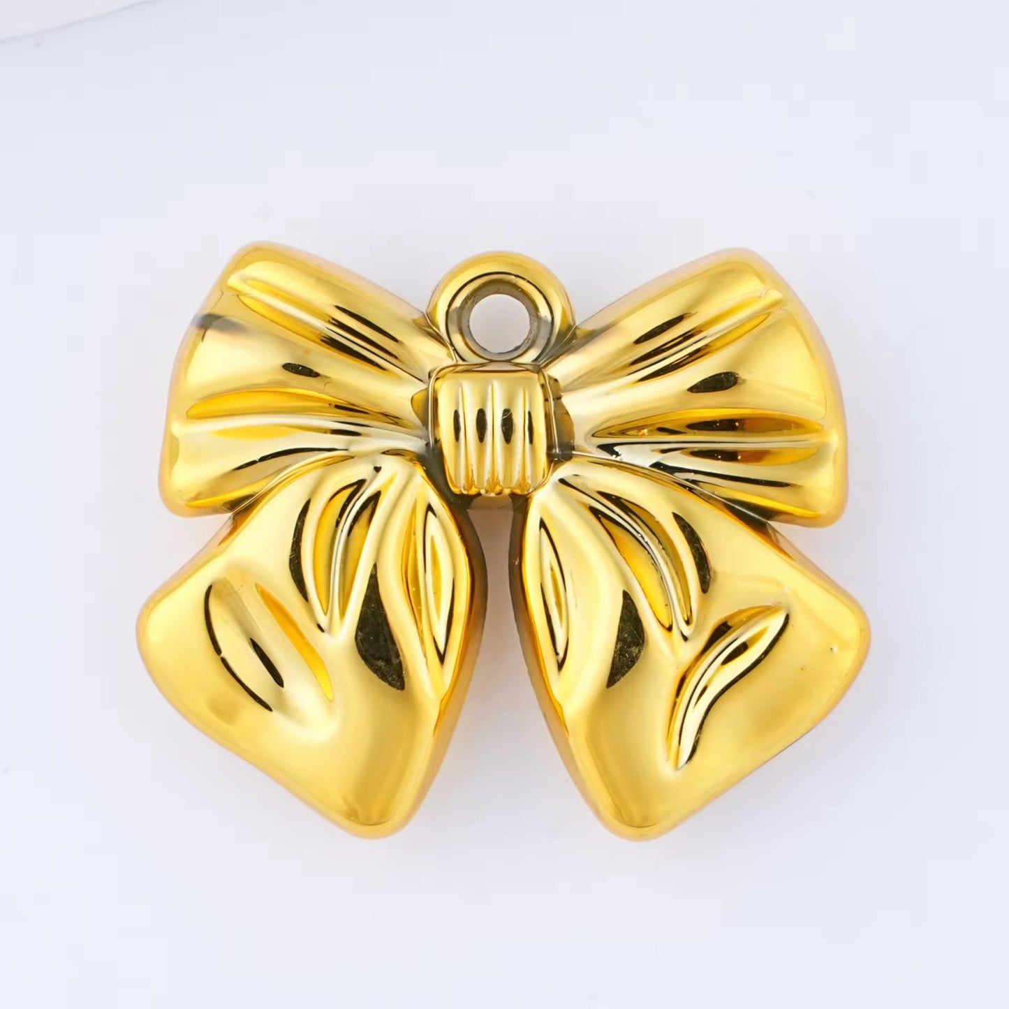 BBB 399 Bow Metallic Luminous Bead ( 1 pc ) UV Plated Acrylic ( 24*29mm )