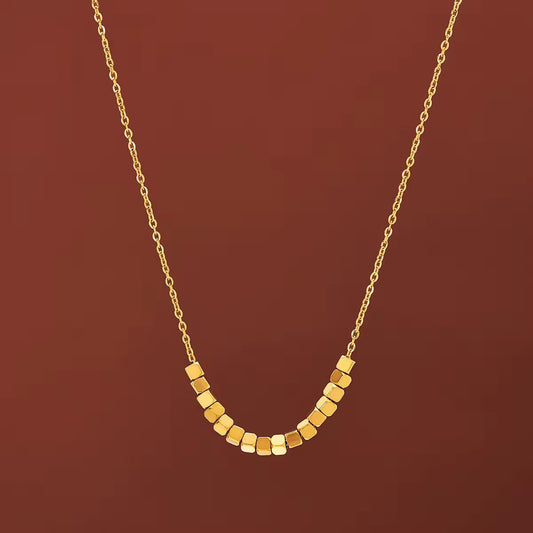 NSJ08F dainty bead chain necklace - 18k Gold PVD plated 316 stainless steel - Anti tarnish