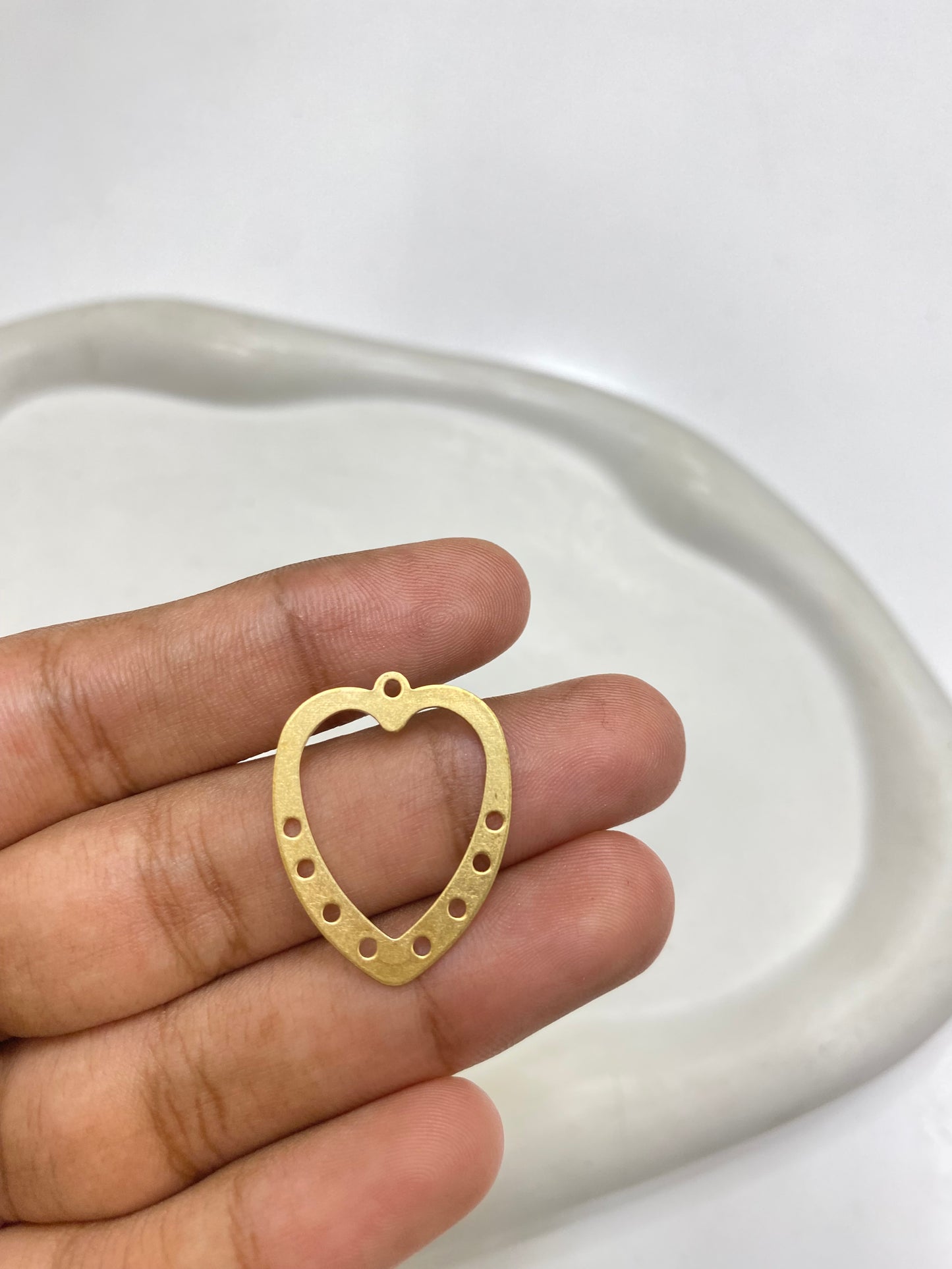 B 2508 Heart Connector charm ( 1 pc )