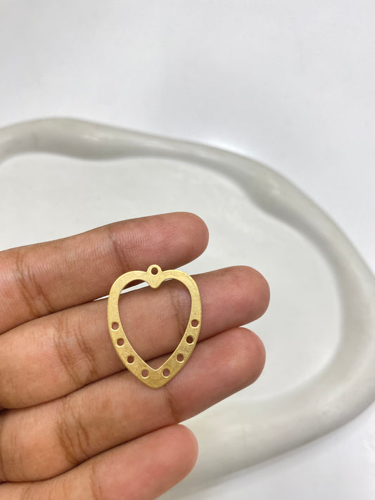 B 2508 Heart Connector charm ( 1 pc )
