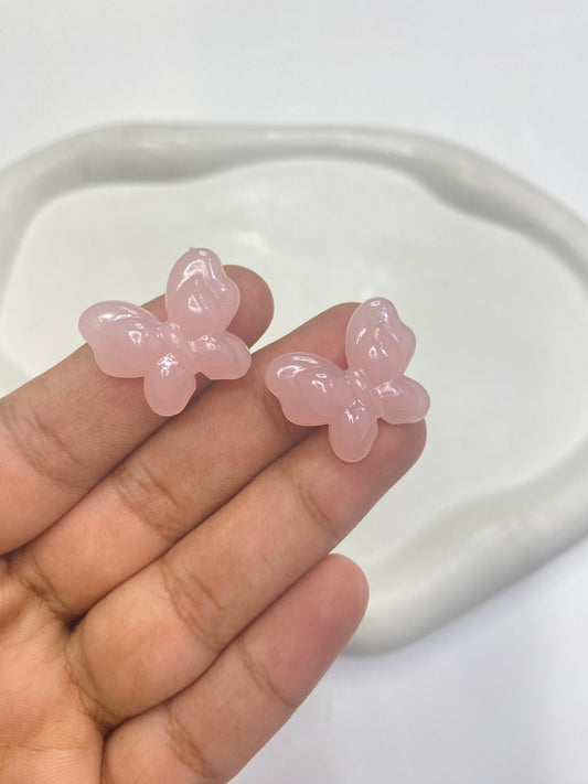 BBB 061 (b) Light pink Butterfly Acrylic bead ( 1 pc )
